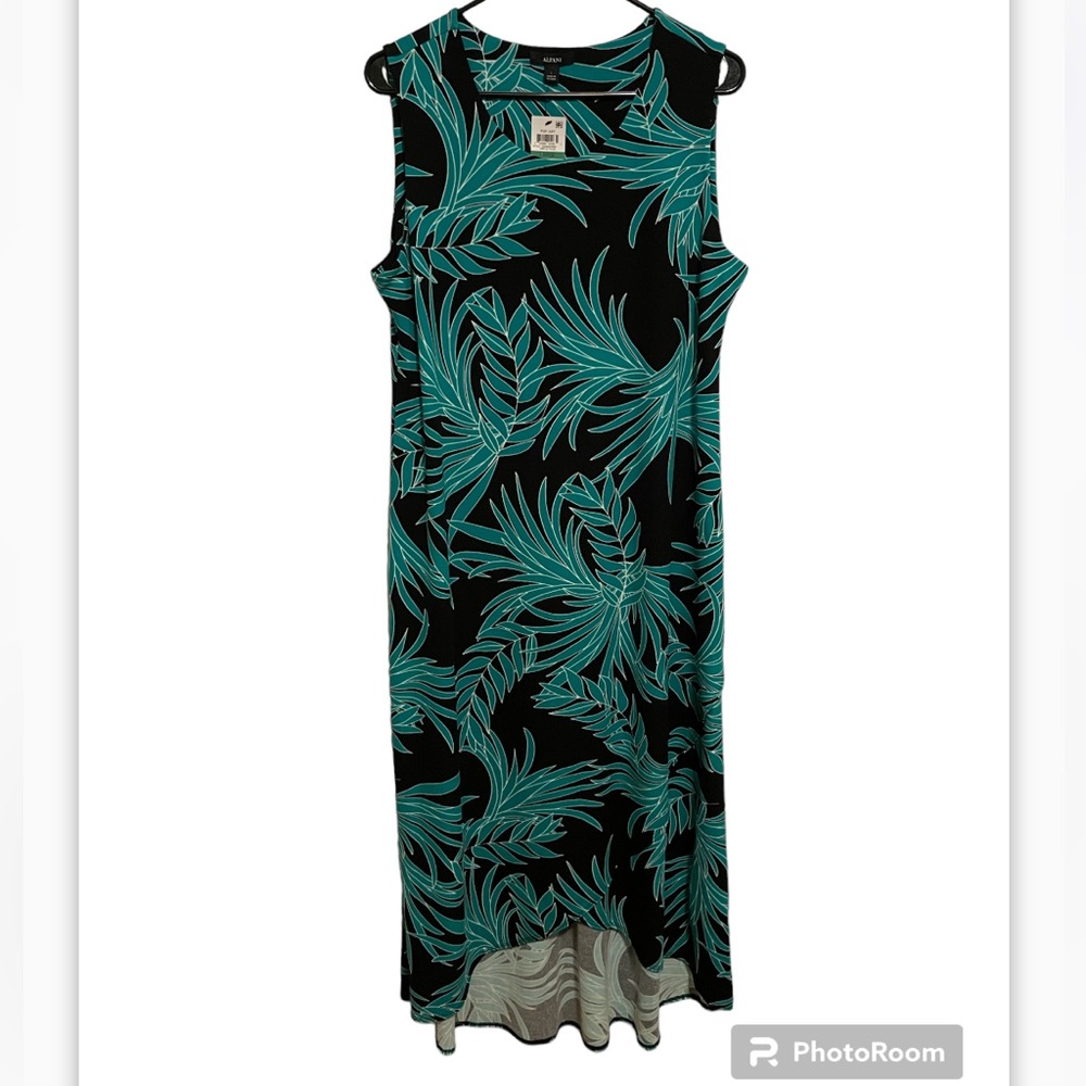 Alfani Printed Palm Hem Maxi Dress Size Large - Picture 6 of 10